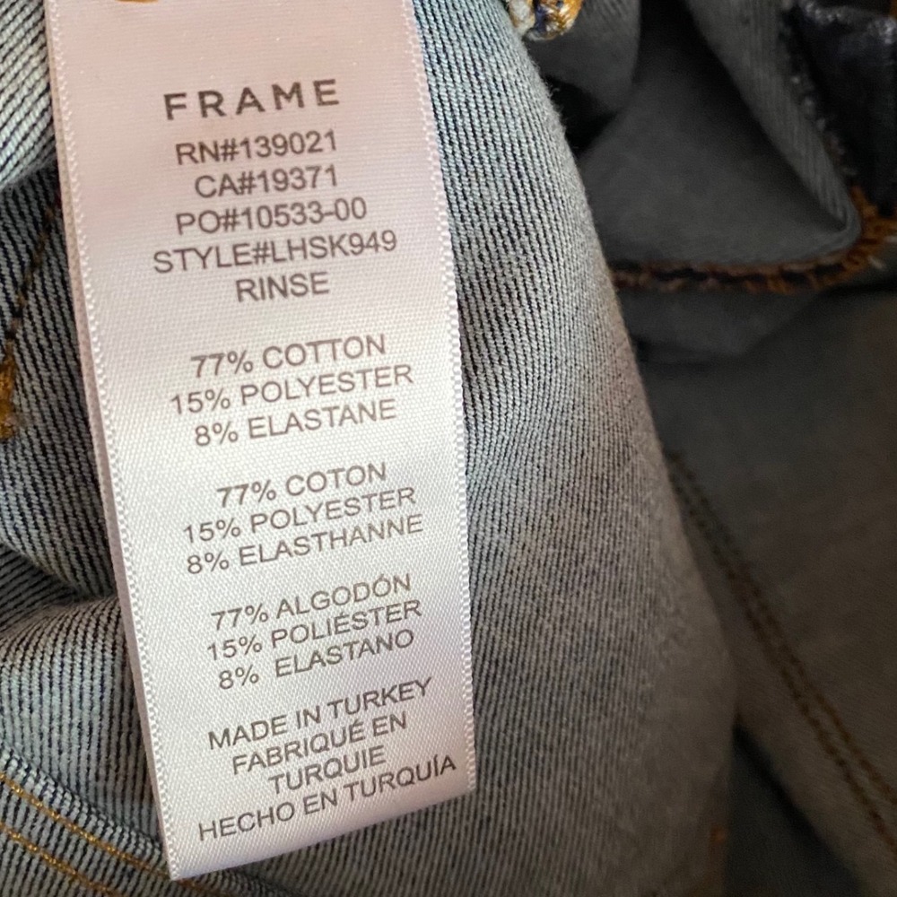 FRAME Le High Skinny Jeans Dark Wash Denim Size 29 - Picture 4 of 8